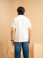 CROCHET Sandstone Stripe Cuban Shirt