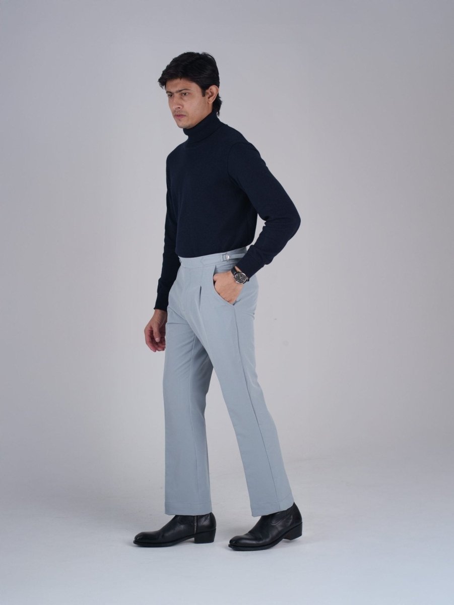 Silver Blue Gurkha Bootcut Pant - BazeLine