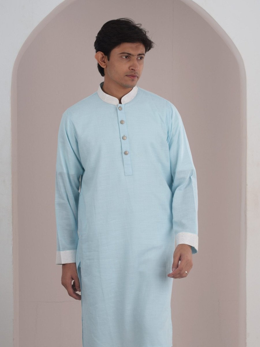 Sky Serenity – Pure Cotton Panjabi - BazeLine