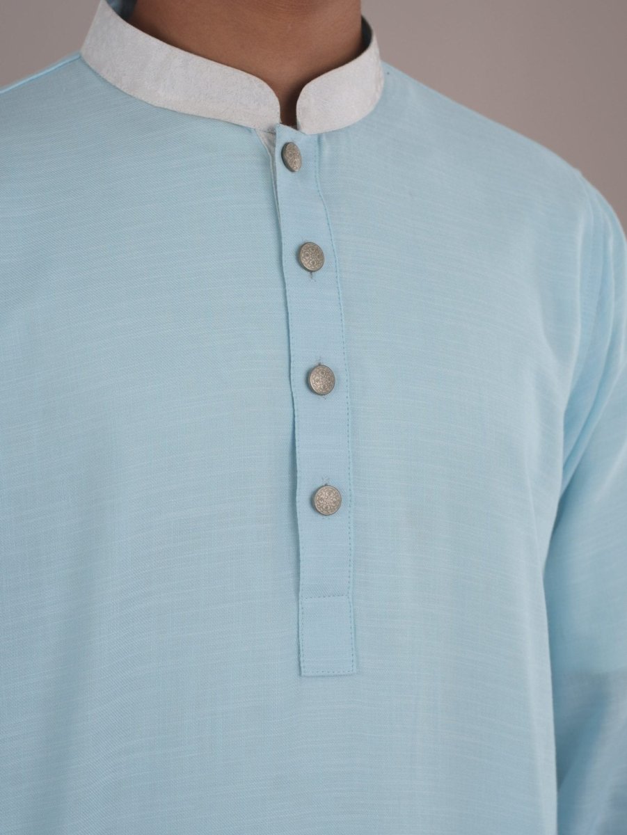 Sky Serenity – Pure Cotton Panjabi - BazeLine