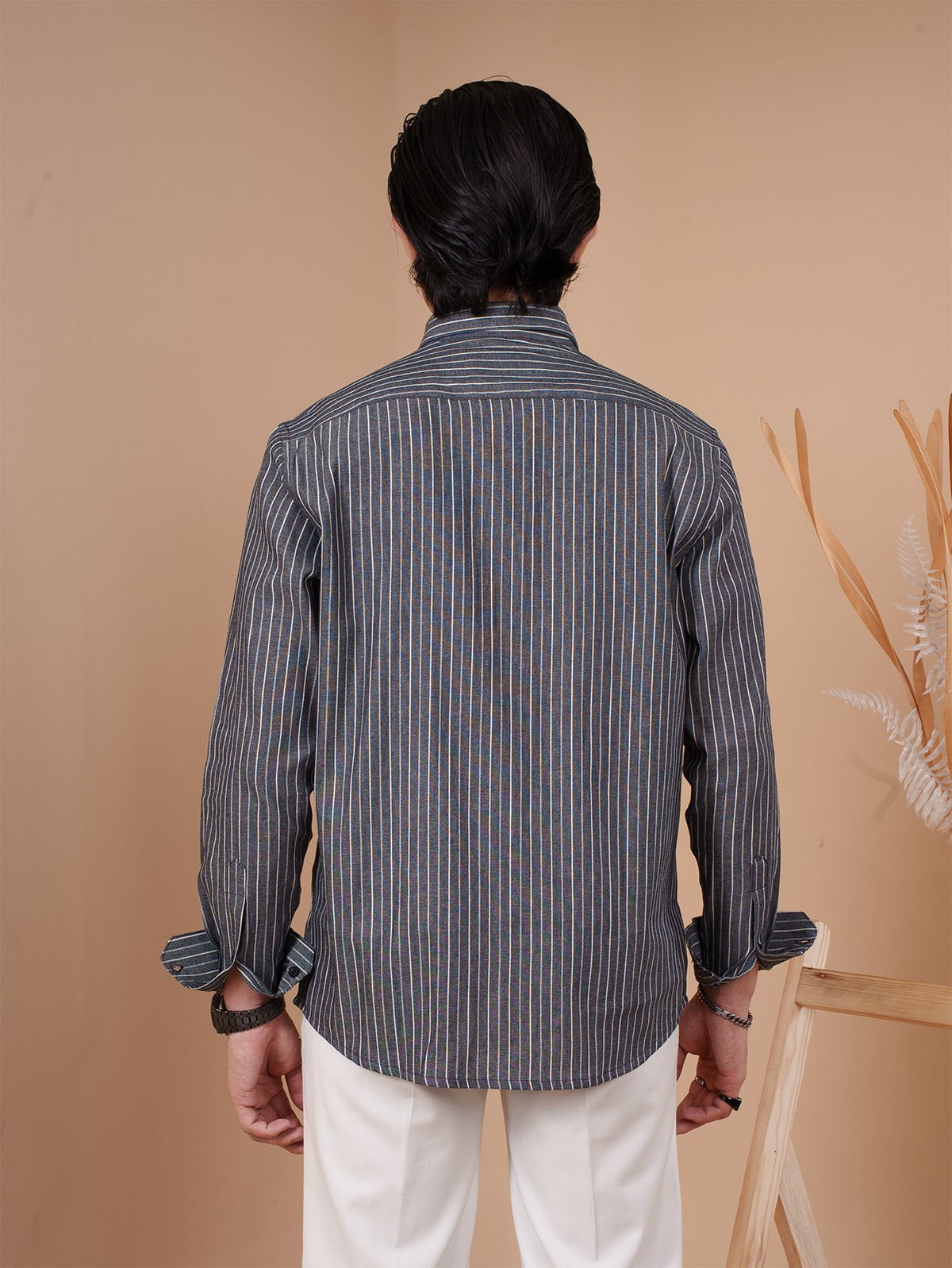 SKYFALL Charcoal Pinstripe Shirt - BazeLine