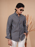 SKYFALL Charcoal Pinstripe Shirt - BazeLine