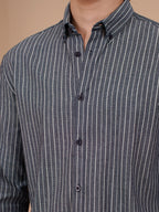 SKYFALL Charcoal Pinstripe Shirt - BazeLine
