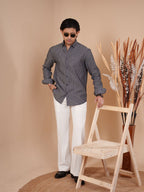 SKYFALL Charcoal Pinstripe Shirt - BazeLine