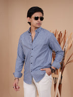 SKYFALL Denim Blue Pinstripe Shirt - BazeLine