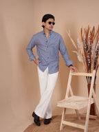 SKYFALL Denim Blue Pinstripe Shirt - BazeLine