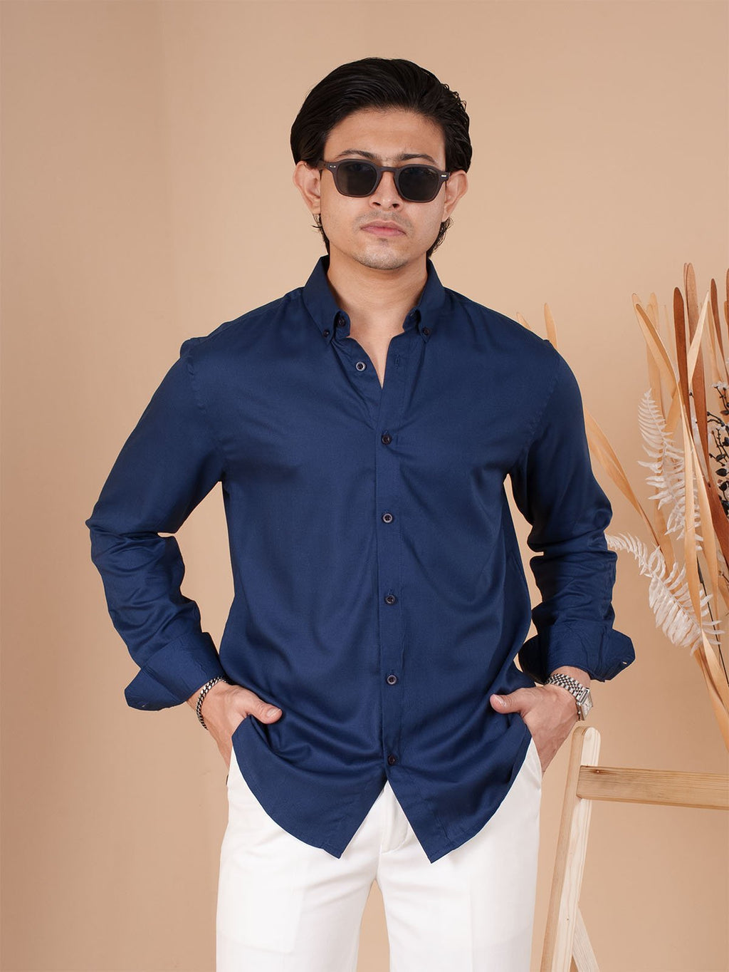 SKYFALL Royal Navy Solid Shirt - BazeLine