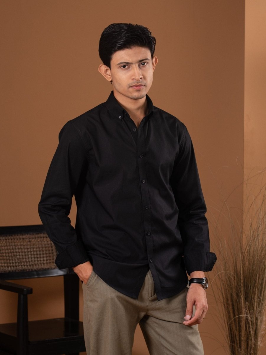 SOLID Black Shirt - BazeLine
