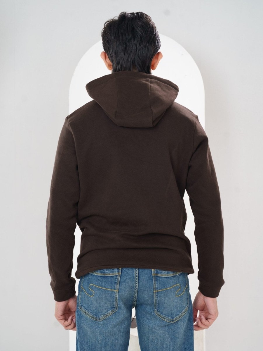 Solid Dark Brown Hoodie - BazeLine