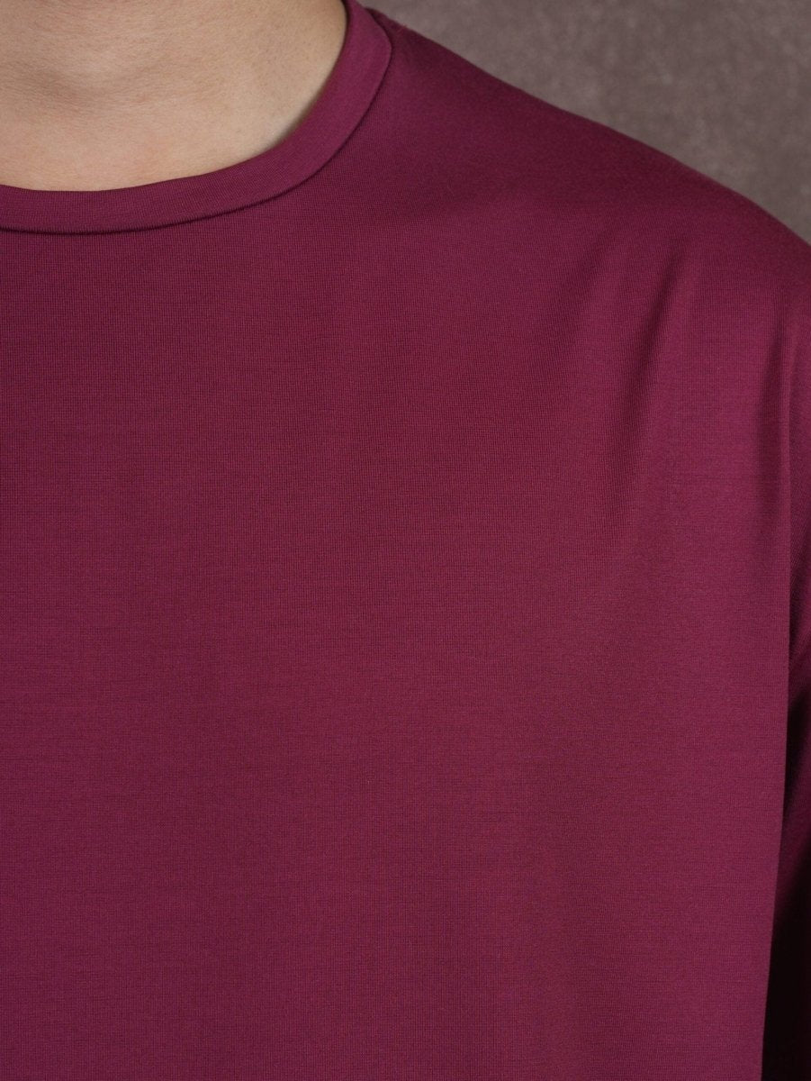 Solid "Maroon" Premium Drop Shoulder T-Shirt - BazeLine