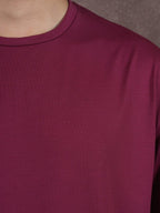 Solid "Maroon" Premium Drop Shoulder T-Shirt - BazeLine