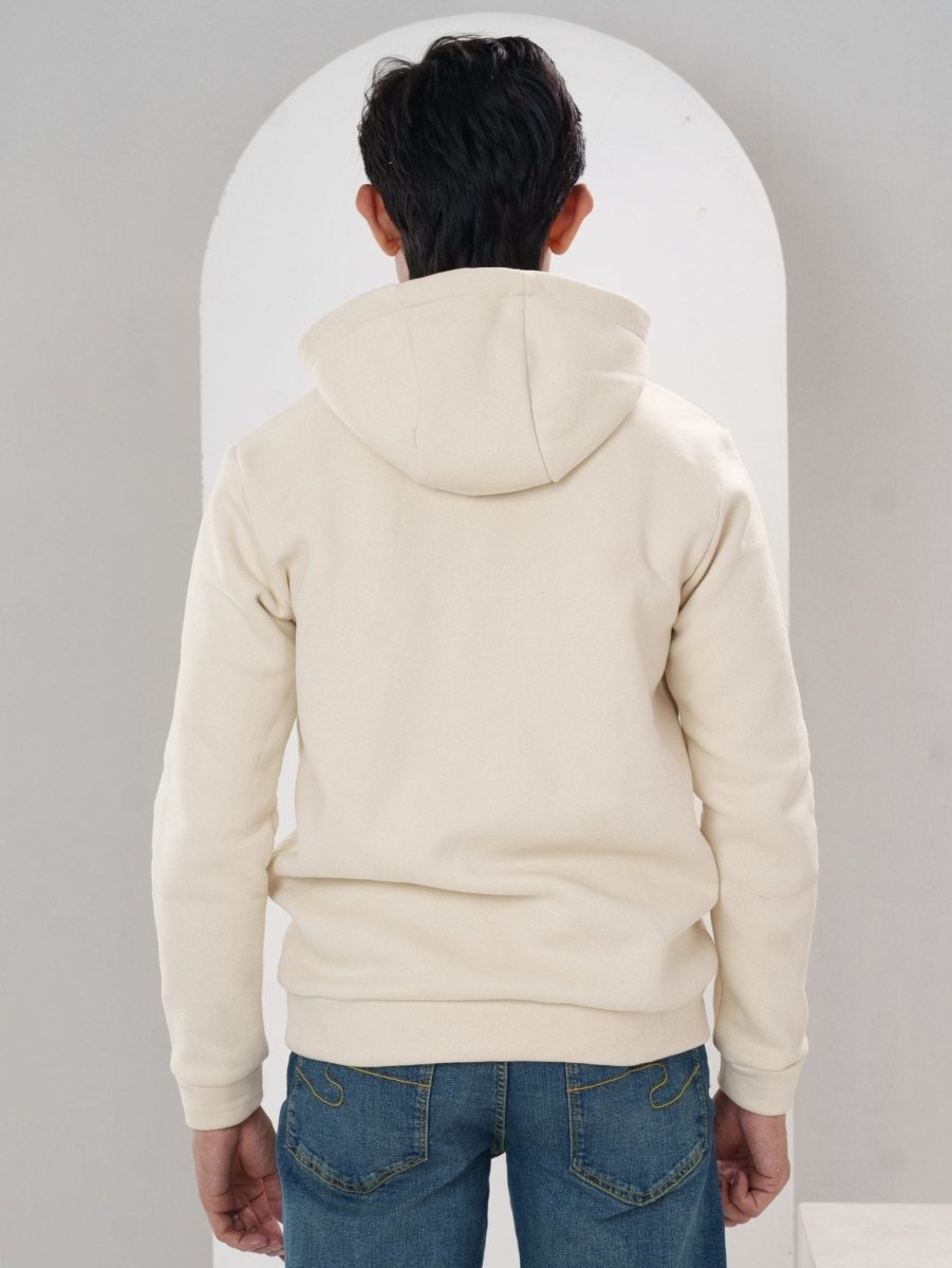 Solid Off-White Hoodie - BazeLine