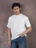 Solid "White" Premium Drop Shoulder T-Shirt - BazeLine
