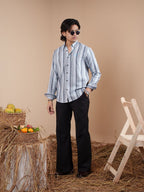 SUNFEST Blue - Grey Multi - Stripe Shirt - BazeLine