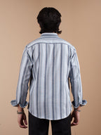 SUNFEST Blue - Grey Multi - Stripe Shirt - BazeLine