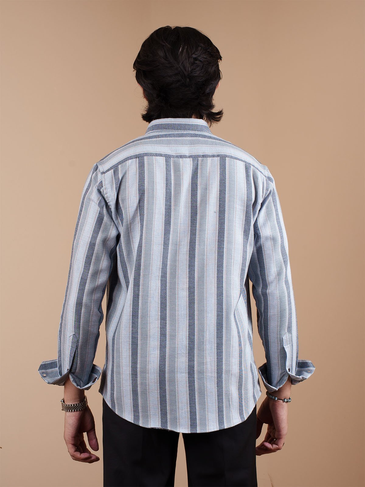 SUNFEST Blue - Grey Multi - Stripe Shirt - BazeLine