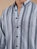 SUNFEST Blue - Grey Multi - Stripe Shirt - BazeLine
