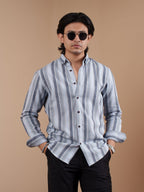 SUNFEST Blue - Grey Multi - Stripe Shirt - BazeLine