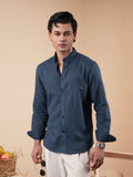 SUNFEST Deep Teal Pinstripe Shirt - BazeLine