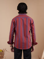 SUNFEST Maroon and Grey Wide Stripe Shirt - BazeLine