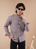 SUNFEST Maroon and White Check Shirt - BazeLine