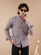 SUNFEST Maroon and White Check Shirt - BazeLine