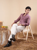 SUNFEST Maroon - Mauve Wide Stripe Shirt - BazeLine
