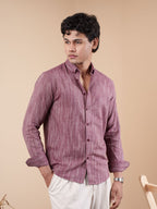 SUNFEST Maroon - Mauve Wide Stripe Shirt - BazeLine