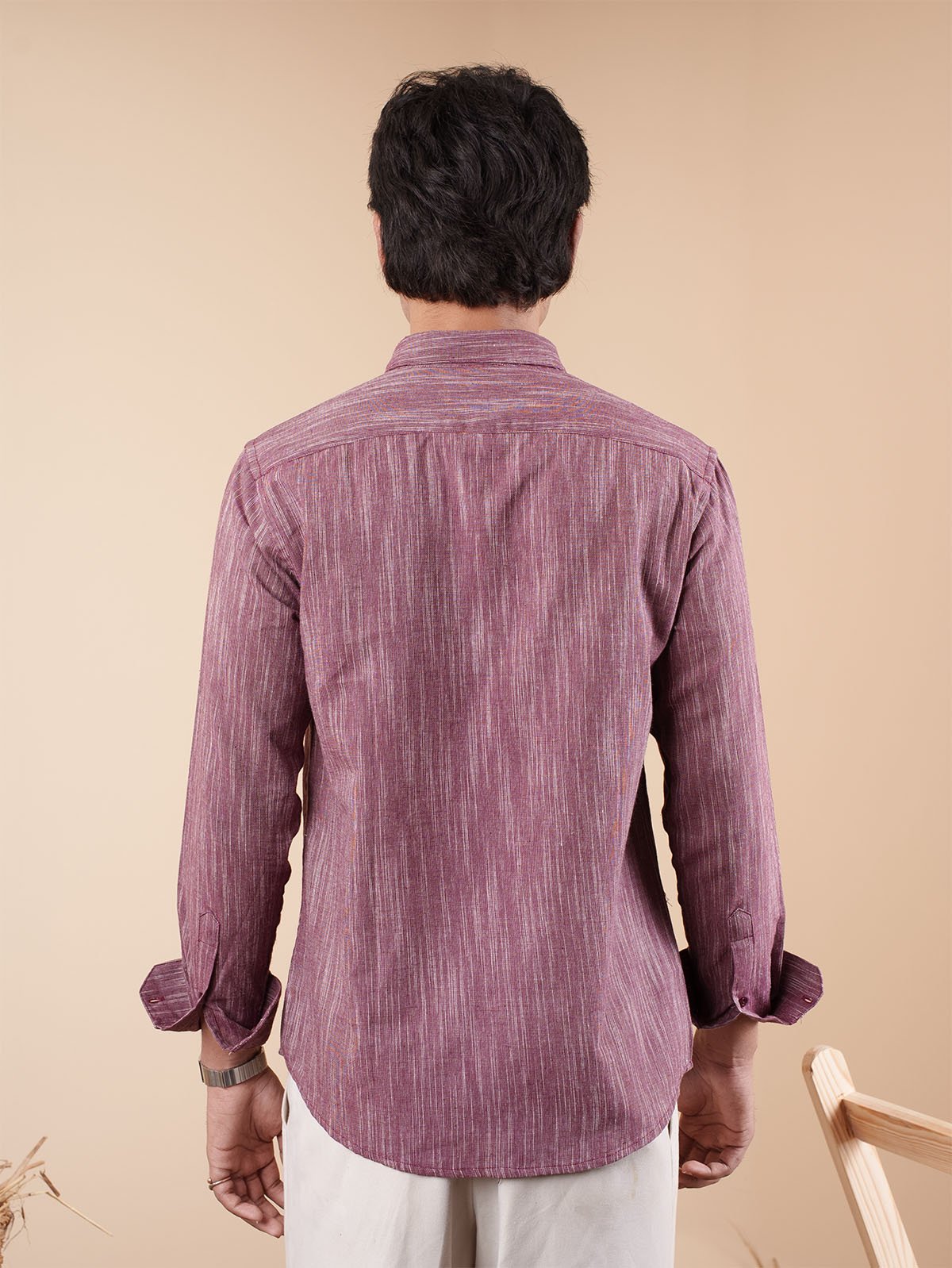 SUNFEST Maroon - Mauve Wide Stripe Shirt - BazeLine