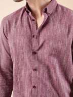 SUNFEST Maroon - Mauve Wide Stripe Shirt - BazeLine
