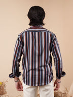 SUNFEST Navy - Orange Multi-Stripe Shirt - BazeLine