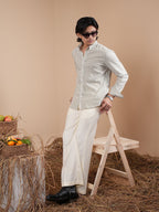 SUNFEST Olive - Off - White Stripe Shirt - BazeLine