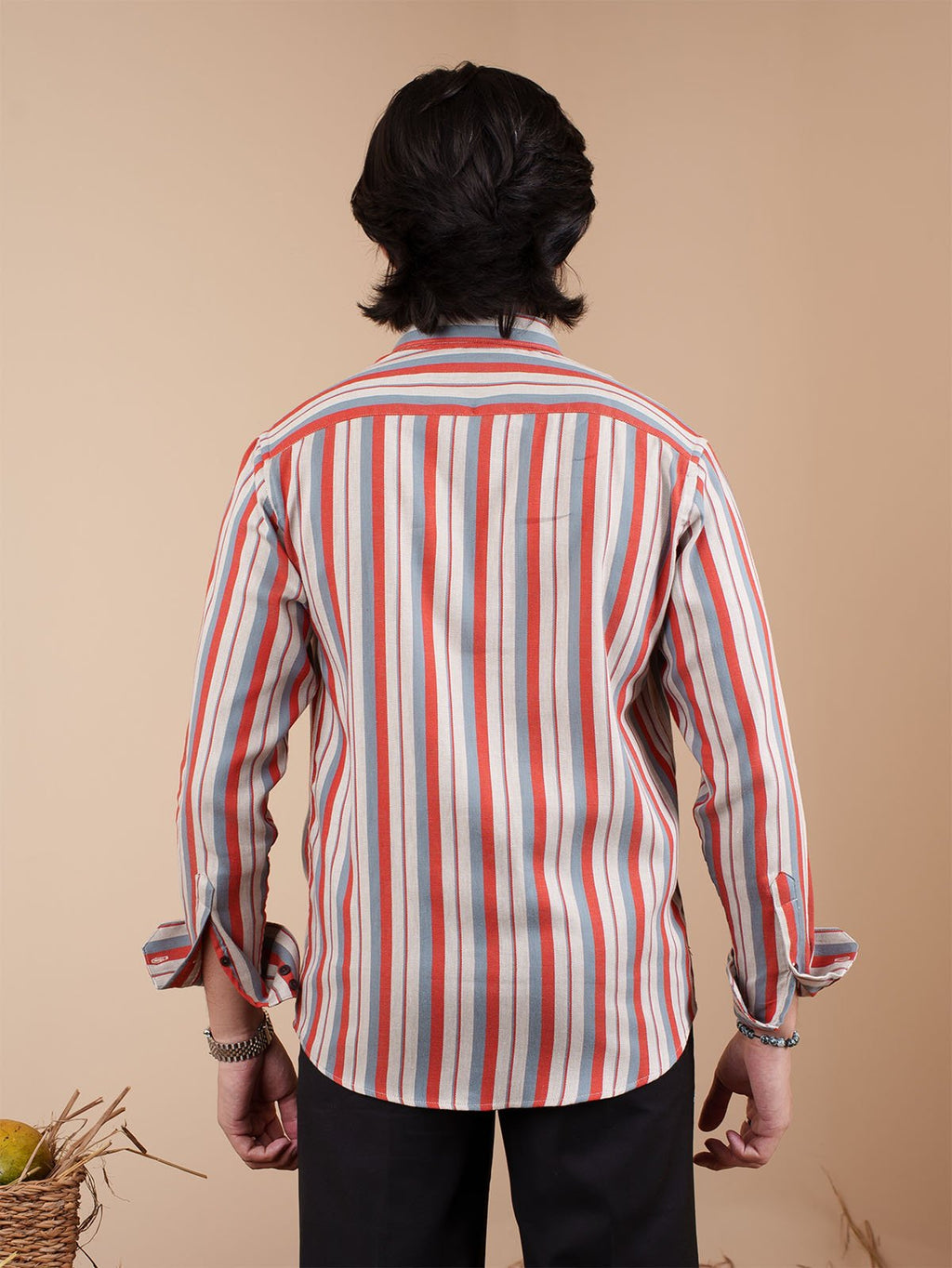 SUNFEST Red - Grey Multi - Stripe Shirt - BazeLine