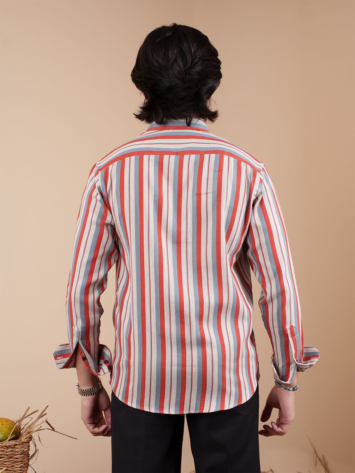 SUNFEST Red - Grey Multi - Stripe Shirt - BazeLine
