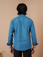 SUNFEST Teal Pinstripe Shirt - BazeLine