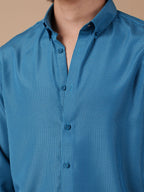 SUNFEST Teal Pinstripe Shirt - BazeLine