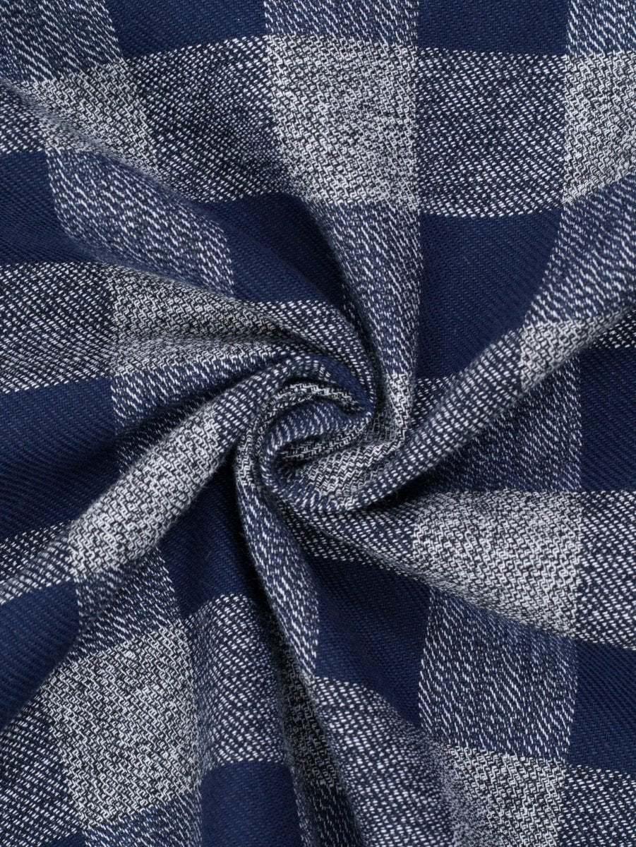 WINTR Navy Grey Check Shirt - BazeLine