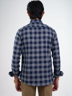 WINTR Navy Grey Check Shirt - BazeLine