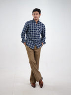 WINTR Navy Grey Check Shirt - BazeLine
