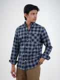 WINTR Navy Grey Check Shirt - BazeLine
