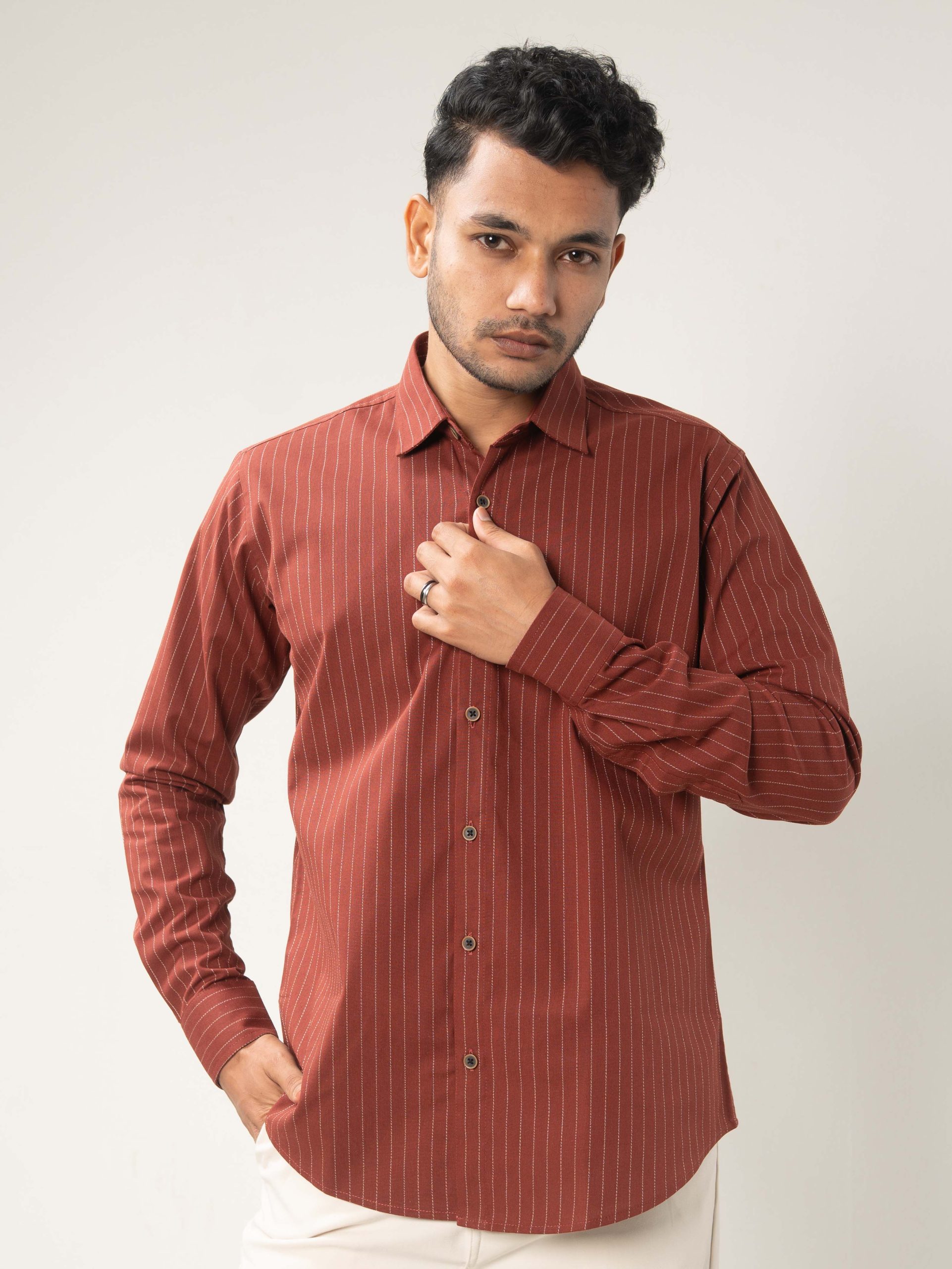 Rust Red Cotton Shirt