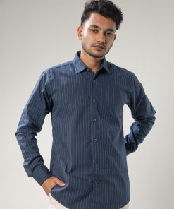 Crisp Blue Shirt with White Stripes