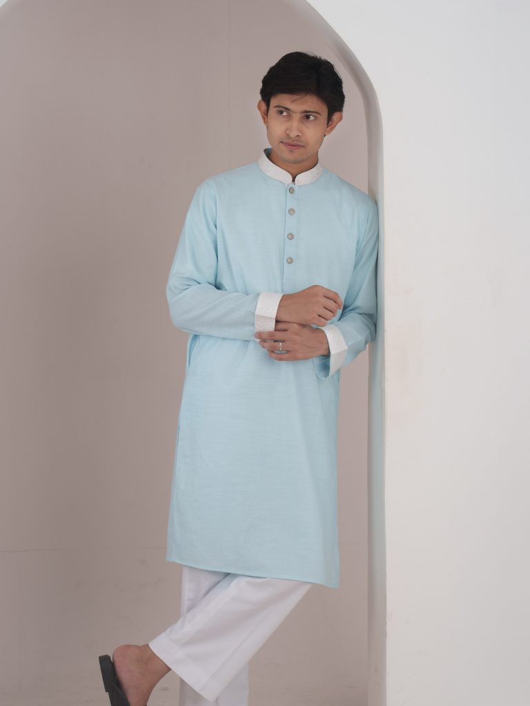 Sky Serenity – Pure Cotton Panjabi