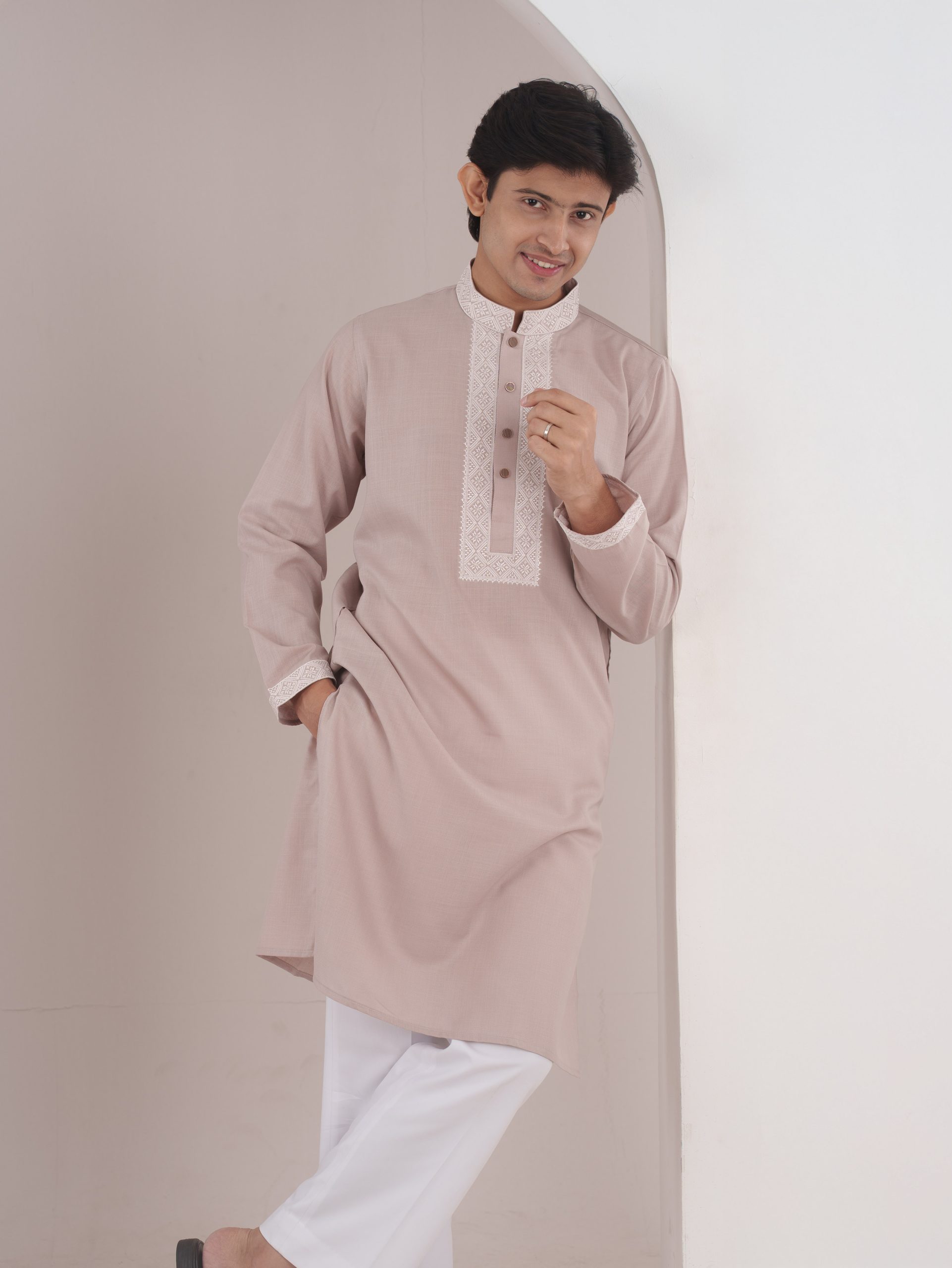 Mauve Whisper – Embroidered Panjabi