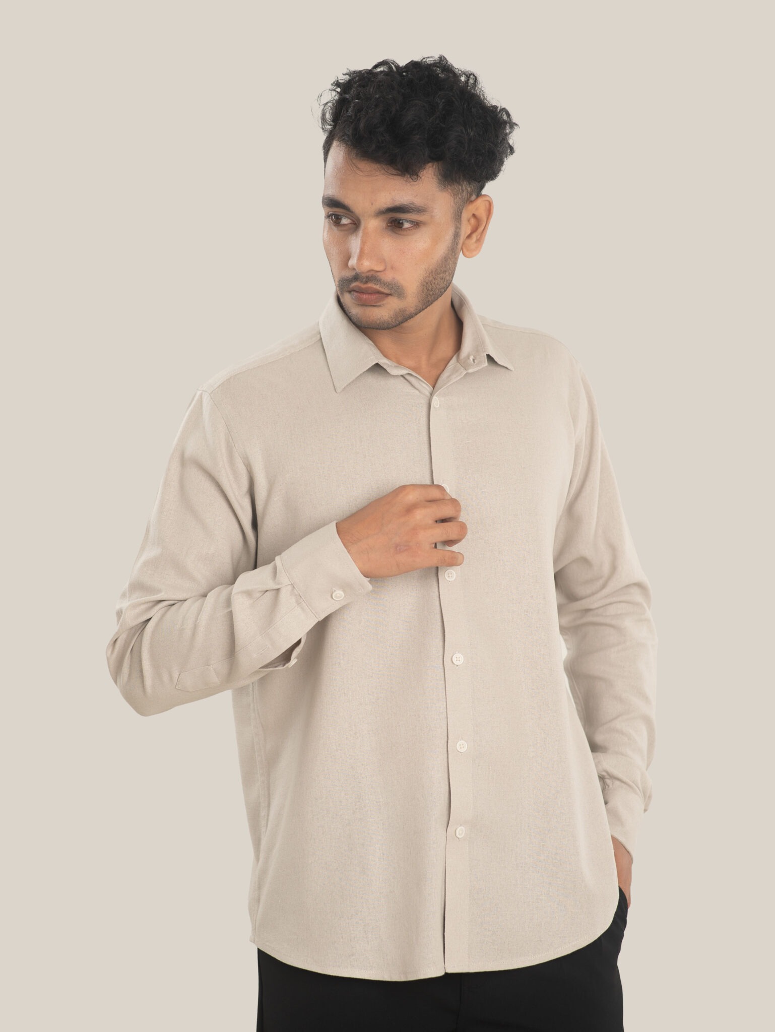 White Beige Shirt