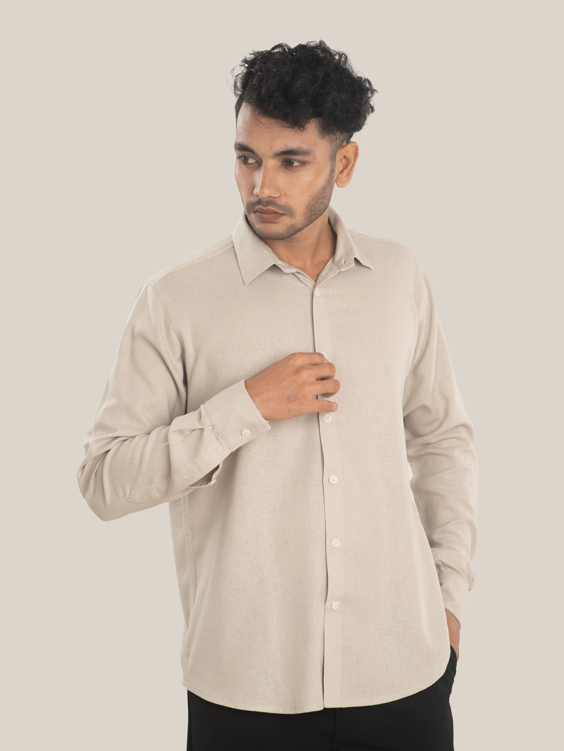 White Beige Shirt
