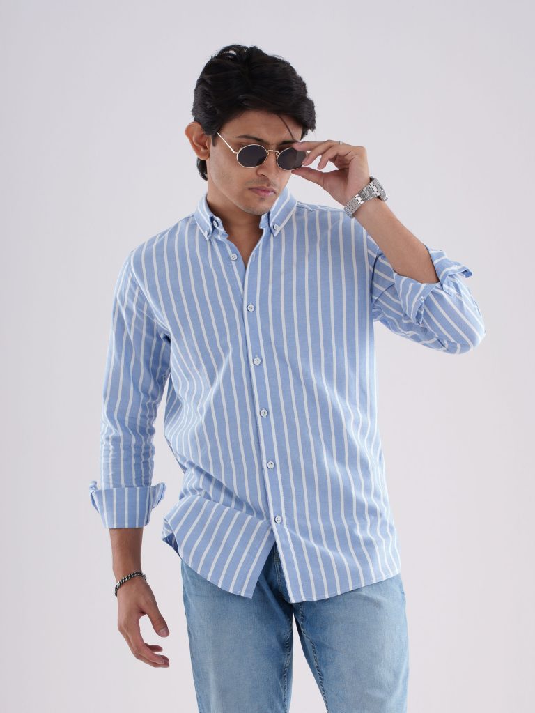 PRESTIGE Sky Blue Stripes Shirt