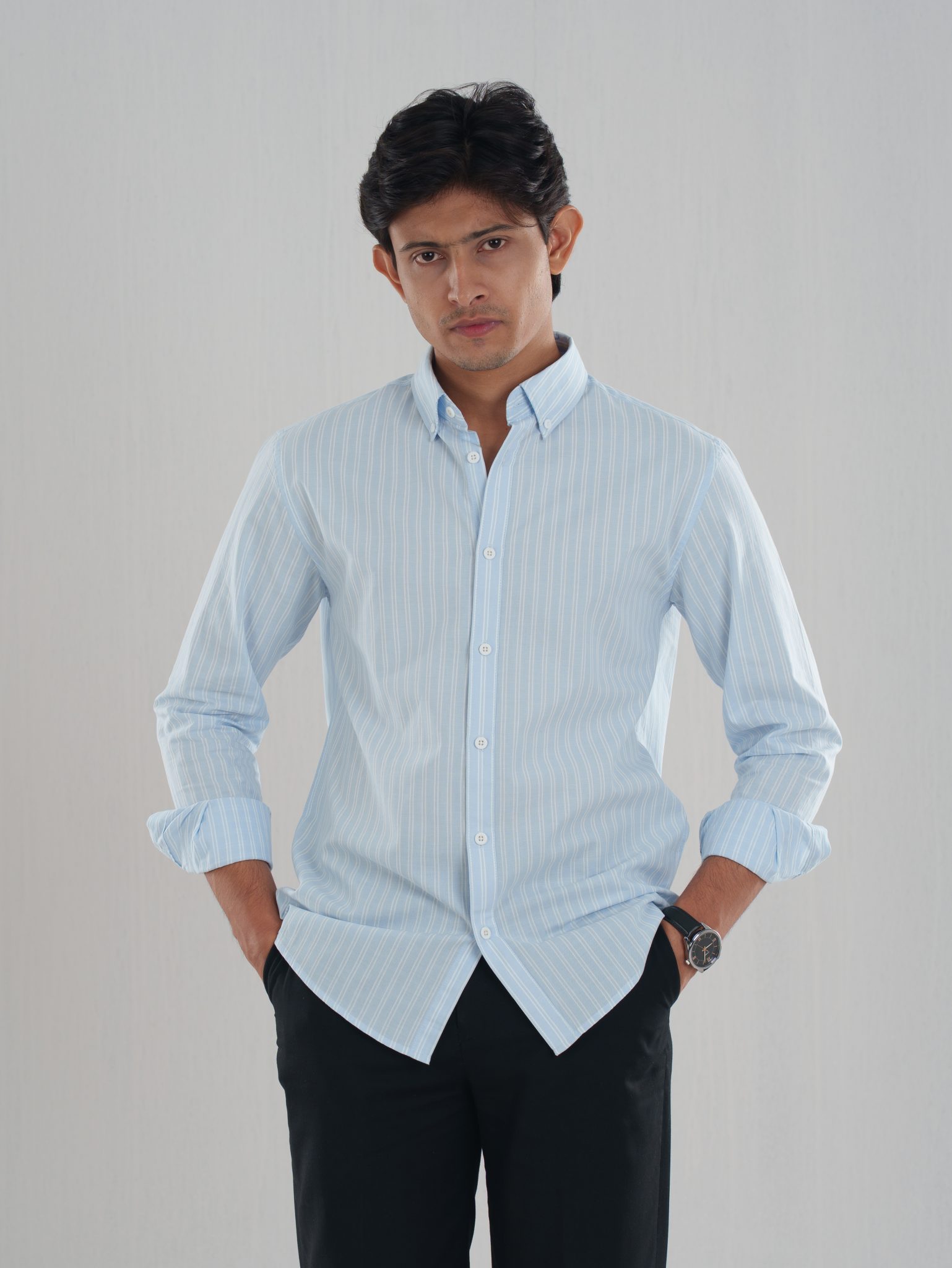 ETERNA Sky Blue Stripes Shirt
