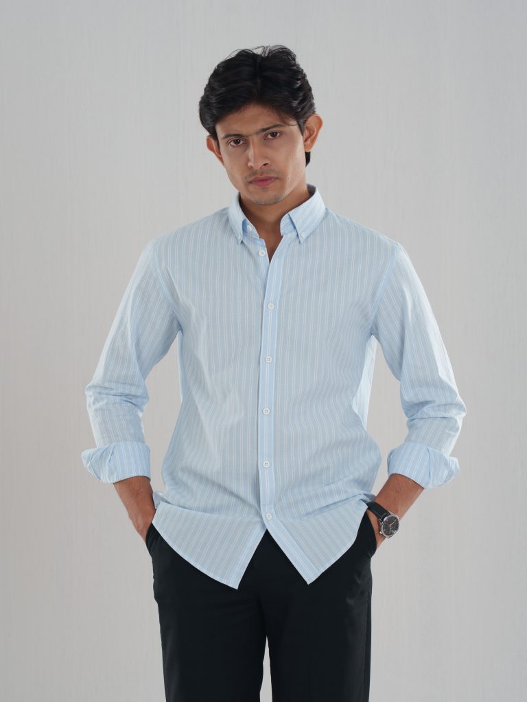 ETERNA Sky Blue Stripes Shirt