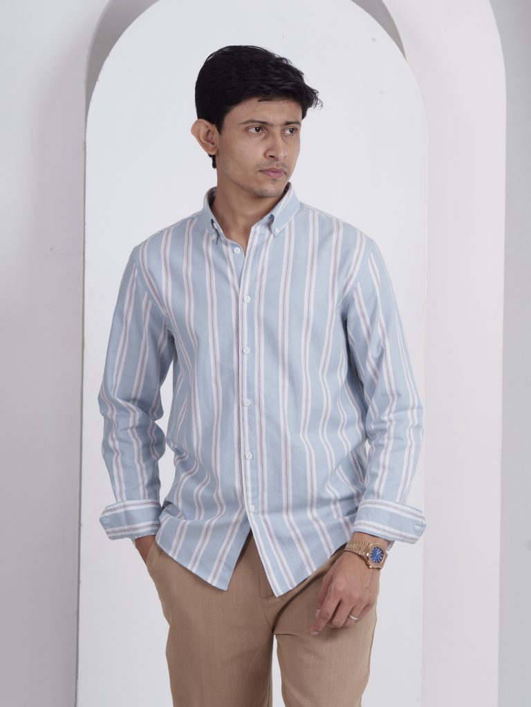 SOLACE Sky Blue Multi Striped Shirt